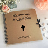 Album photo Cadeau Baptême / Communion personnalisé Kraft Grand modèle