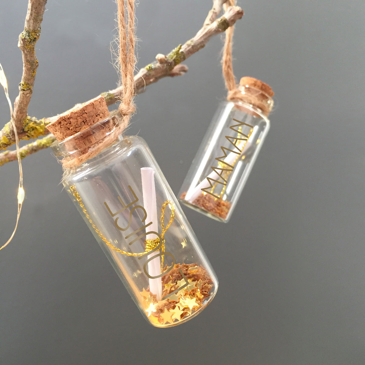 Lot de 4 fioles à souhaits en verre pour Mariage personnalisées – Les griottes Lot de 4 fioles à souhaits en verre pour Mariage personnalisées – Les griottes