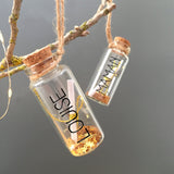 Lot de 4 fioles à souhaits en verre pour Noël personnalisées