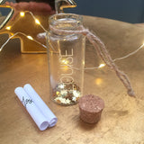 Lot de 4 fioles à souhaits en verre pour Mariage personnalisées