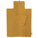 Matelas à langer nomade Bébé personnalisé Moutarde Gaze de coton