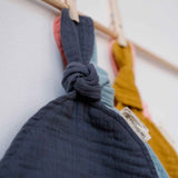 Doudou Bébé Jaune moutarde personnalisé Gaze de coton