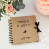 Album photo Cadeau Baptême / Communion personnalisé Kraft Petit modèle