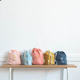 Sac à dos Cadeau bébé personnalisé Jaune moutarde Gaze de coton