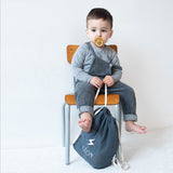 Sac à dos Cadeau naissance personnalisé Jaune moutarde Gaze de coton