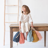 Sac à dos Crèche personnalisé Bleu pétrole Gaze de coton