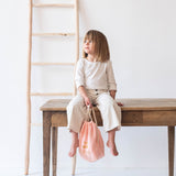 Sac à dos Cadeau naissance personnalisé Vert amande Gaze de coton