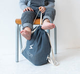 Sac à dos Crèche personnalisé Rose Gaze de coton