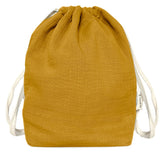 Sac à dos Cadeau naissance personnalisé Jaune moutarde Gaze de coton