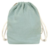 Sac à dos Cadeau Baptême Communion personnalisé Vert amande Gaze de coton