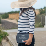 Sac isotherme Petit modèle Cadeau Maîtresse personnalisé bleu chiné