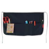 Tablier cadeau maîtresse personnalisé Bleu marine Lin enduit