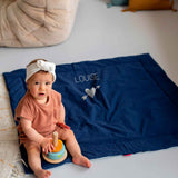 Tapis de sol personnalisé Bleu marine Bleu ciel Coton