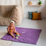 Tapis de sol personnalisé Prune Gris ardoise Coton