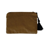 Pochette velours Baptême et Communion Caramel personnalisée