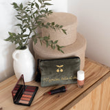 Pochette Cadeau Fête des mères et grand-mères personnalisée Velours Kaki