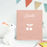 Album photo traditionnel Cadeau Enfant personnalisé Rose poudré Lin
