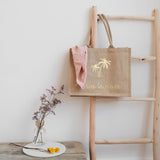 Cabas de plage personnalisé Toile de jute naturelle