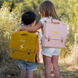 Cartable maternelle personnalisé Jaune moutarde Coton