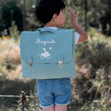 Cartable maternelle personnalisé Vert amande Coton