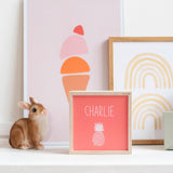 Veilleuse Cadeau Enfant personnalisé Rose corail