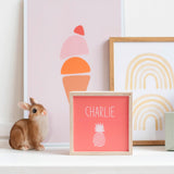 Veilleuse Cadeau Bébé personnalisé Rose corail