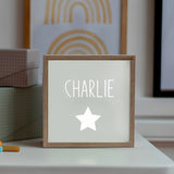 Veilleuse Cadeau Baptême personnalisé Gris ciment