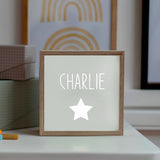 Veilleuse Cadeau Bébé personnalisé Gris ciment