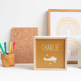 Veilleuse Cadeau Baptême personnalisé Jaune moutarde