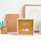 Veilleuse Cadeau Bébé personnalisé Jaune moutarde