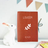 Protège carnet de santé Cadeau Bébé personnalisé Terracotta Lin