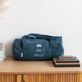 Sac polochon Cadeau Fête des Pères / Grands-pères personnalisé Gris ciment Coton