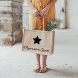 Cabas de plage personnalisé Toile de jute naturelle