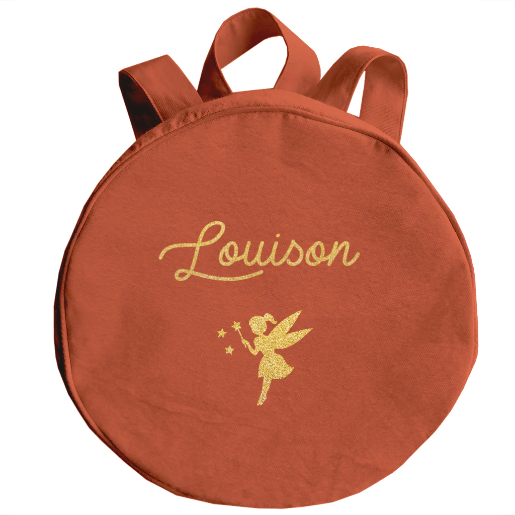 Sac dos Maternelle personnalis Terracotta Coton