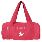 Sac polochon Cadeau Baptême / Communion personnalisé Rose grenadine Coton