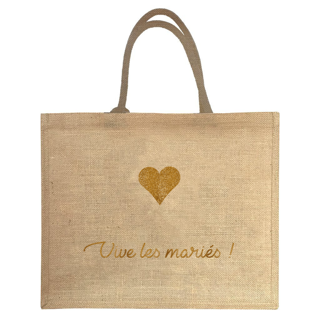 Cabas Cadeau Mariage personnalis Toile de jute Les griottes