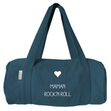 Sac polochon Cadeau Fête des Mères / Grand-mères personnalisé Bleu pétrole Coton